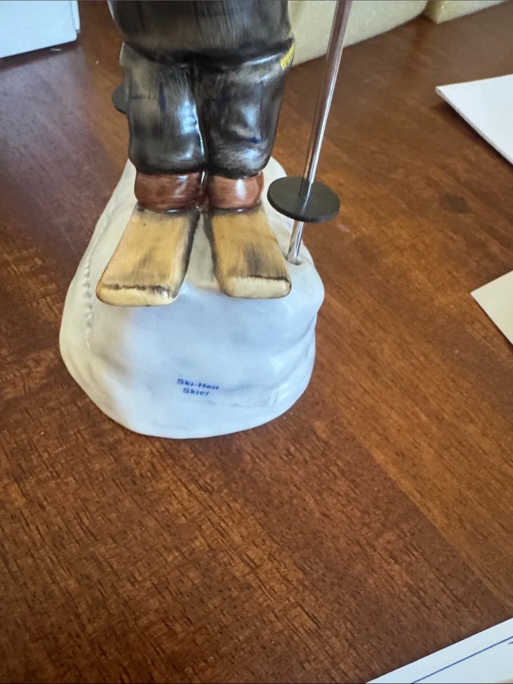Vintage M. J. Goebel Hummel Hand-Painted Ceramic Skier Figurine w/ original box